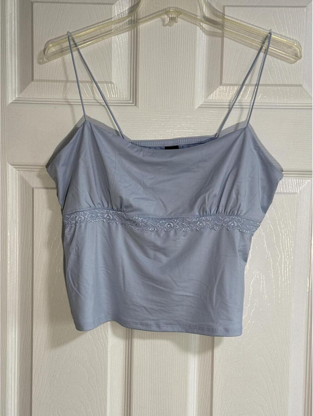 WIld Fable Women’s Light Blue Lace‑Trim Camisole – Size L New